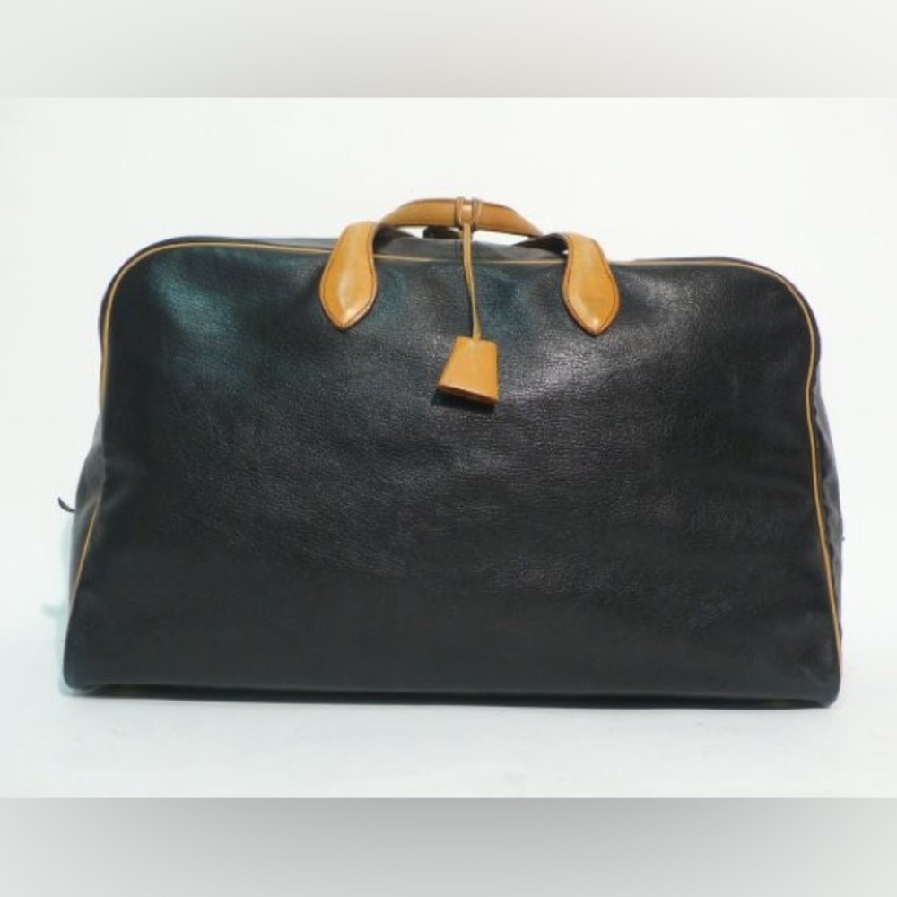 Authentic Vintage HERMES Paris made in France-INDIGO LEATHER TRAV DUFFEL BAG - Picture 3 of 17